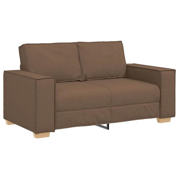 3-teiliges Sofaset mit Kissen braunes Gewebe