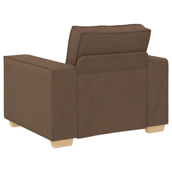 3-teiliges Sofaset mit Kissen braunes Gewebe