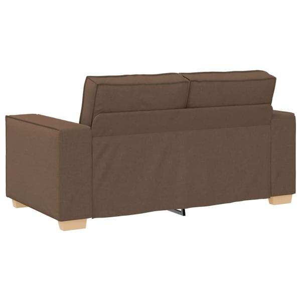 3-teiliges Sofaset mit Kissen braunes Gewebe