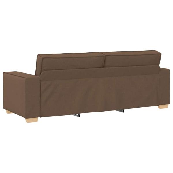 3-teiliges Sofaset mit Kissen braunes Gewebe