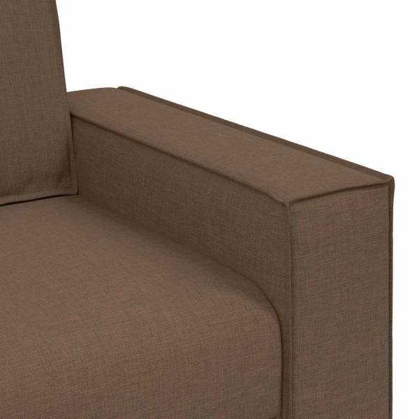 3-teiliges Sofaset mit Kissen braunes Gewebe