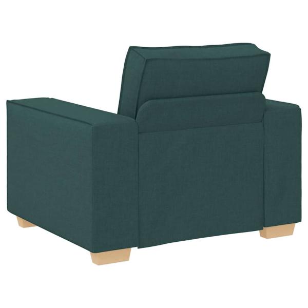 3-teiliges Sofa-Set mit Kissen in Dunkelgrünem Stoff