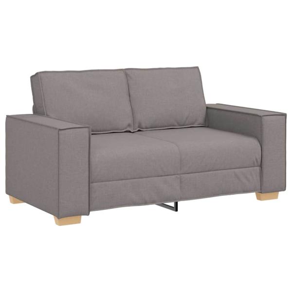 3-teiliges Sofaset mit Kissen aus taupefarbenem Stoff