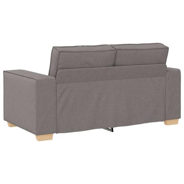 3-teiliges Sofaset mit Kissen aus taupefarbenem Stoff