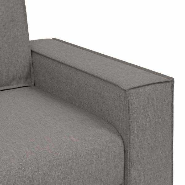 3-teiliges Sofaset mit Kissen aus taupefarbenem Stoff