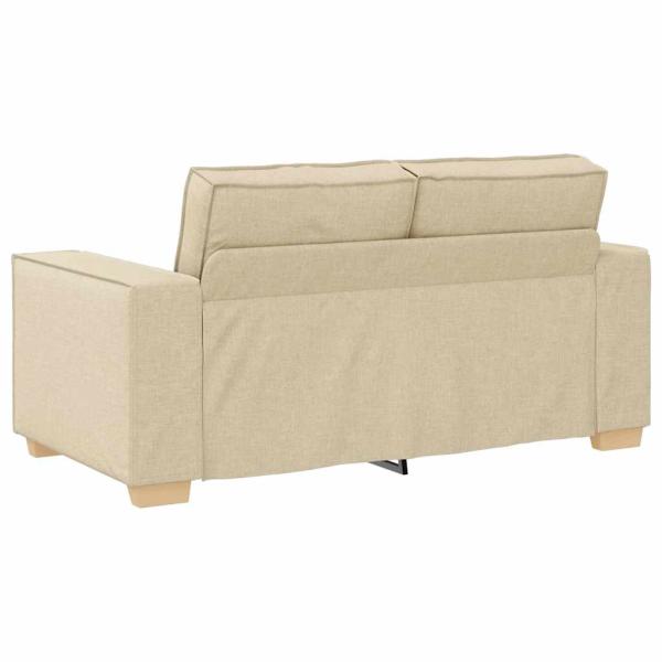 3-teiliges Sofaset mit Kissen, cremefarbenes Gewebe