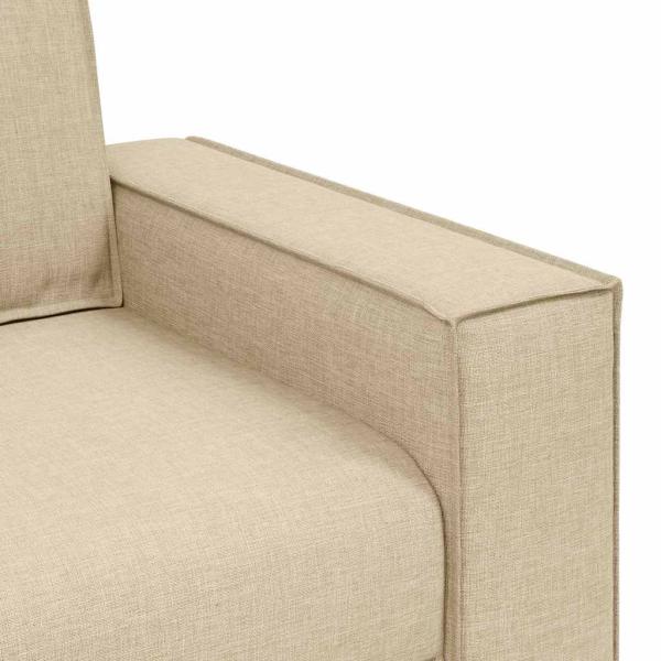 3-teiliges Sofaset mit Kissen, cremefarbenes Gewebe