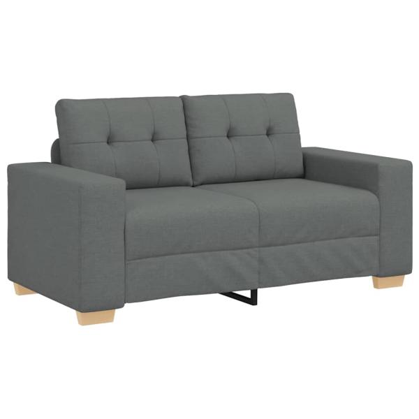 3-teiliges Sofaset mit Kissen in Dunkelgrau