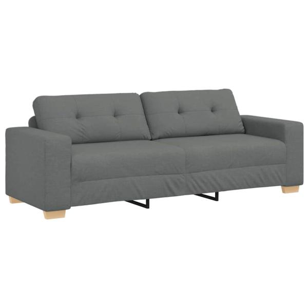 3-teiliges Sofaset mit Kissen in Dunkelgrau