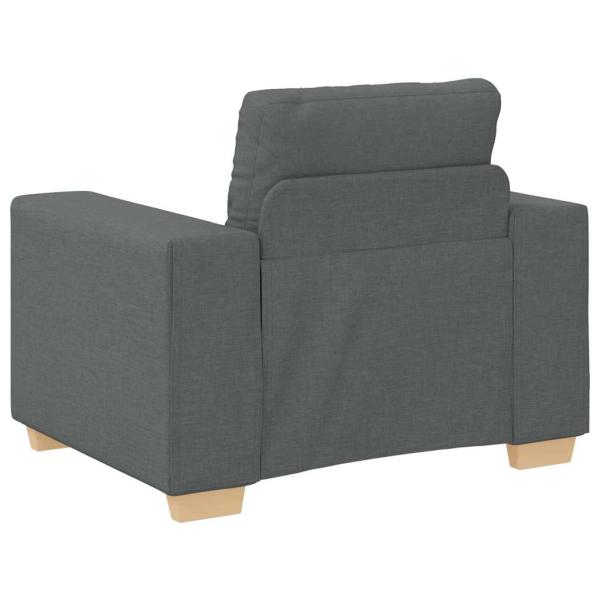 3-teiliges Sofaset mit Kissen in Dunkelgrau