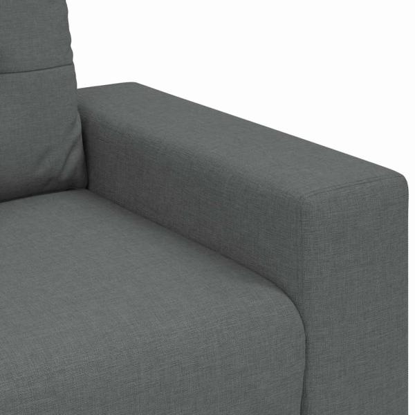 3-teiliges Sofaset mit Kissen in Dunkelgrau
