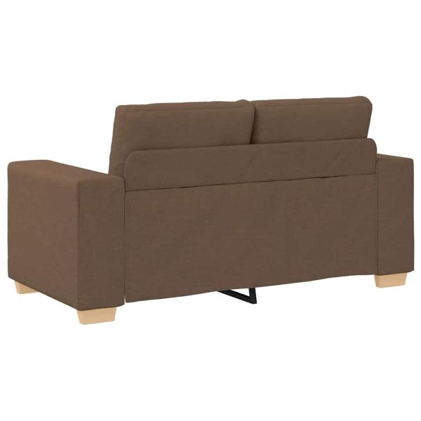3-teiliges Sofa-Set mit Kissen aus braunem Stoff