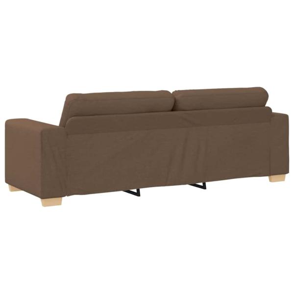 3-teiliges Sofa-Set mit Kissen aus braunem Stoff