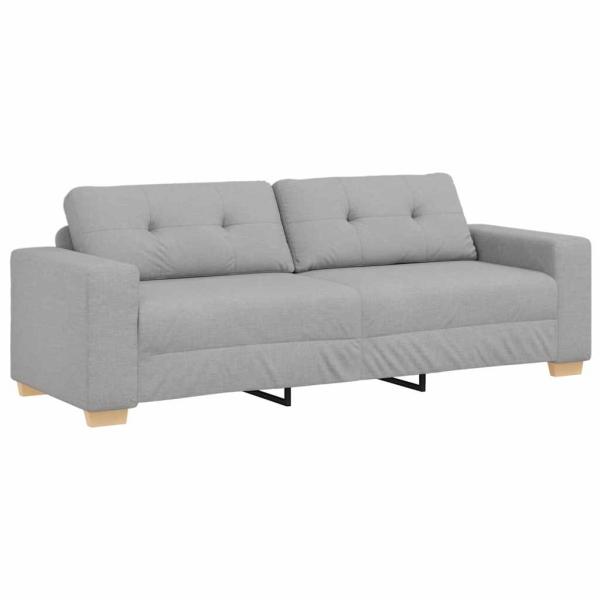 3-teiliges Sofa-Set mit Kissen in Wolken-Grau