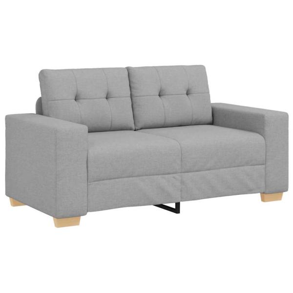 3-teiliges Sofa-Set mit Kissen in Wolken-Grau