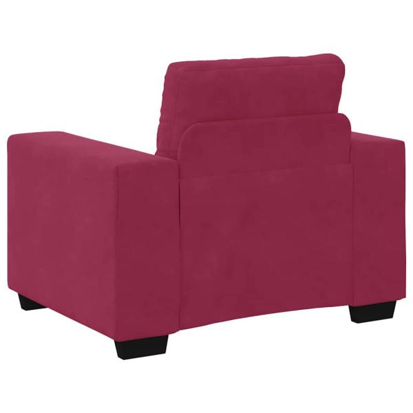 3-teiliges Sofaset mit Kissen Weinrot Samt