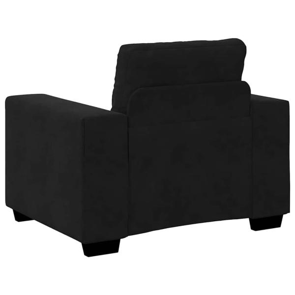 3-teiliges Sofaset mit Kissen aus schwarzem Samt