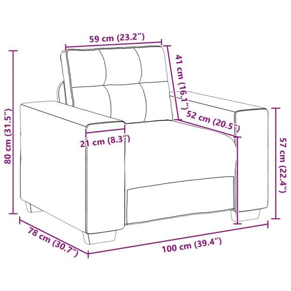 3-teiliges Sofaset mit Kissen aus braunem Samt