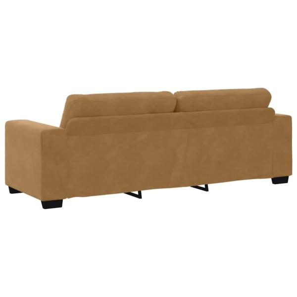 3-teiliges Sofaset mit Kissen aus braunem Samt
