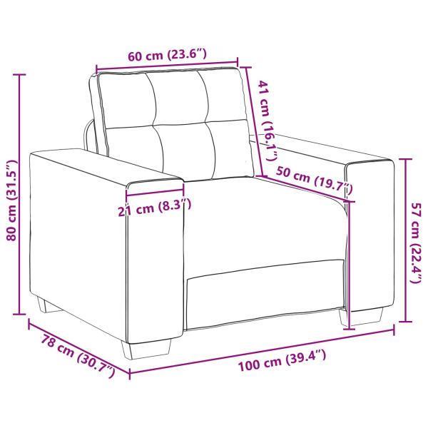 3-teiliges Sofaset mit Kissen aus braunem Samt