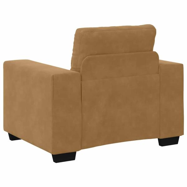 3-teiliges Sofaset mit Kissen aus braunem Samt