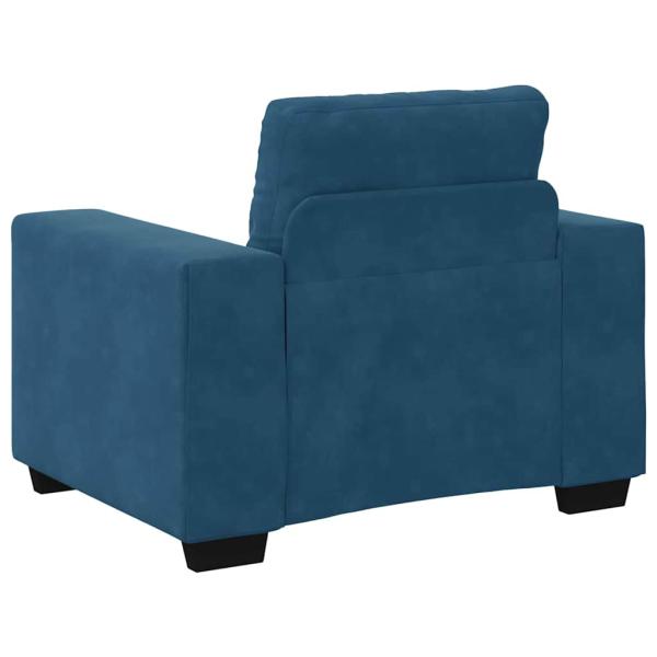 3-teilige Sofaset mit Kissen Blau Velvet