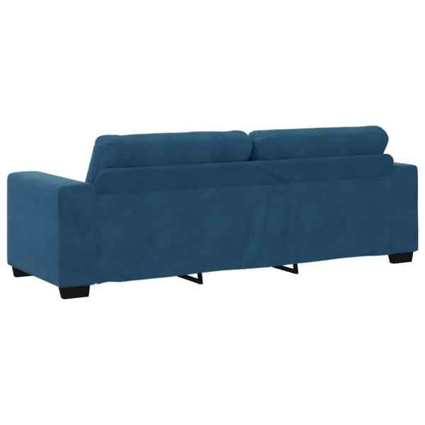 3-teilige Sofaset mit Kissen Blau Velvet