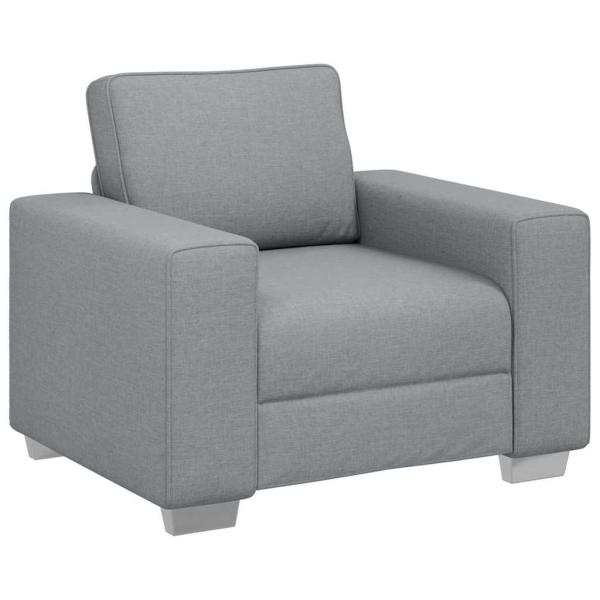 3-teiliges Sofaset mit Kissen in hellem Grau