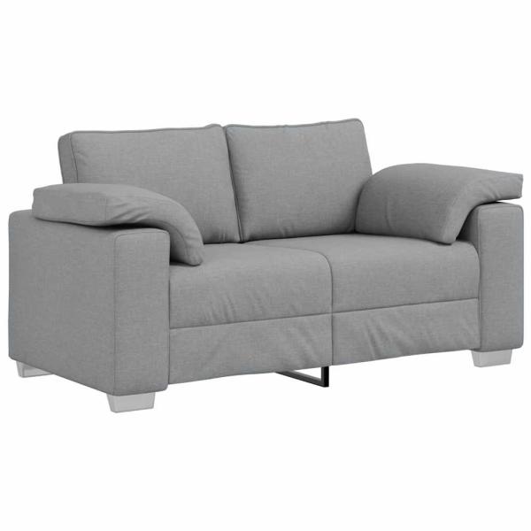 3-teiliges Sofaset mit Kissen in hellem Grau