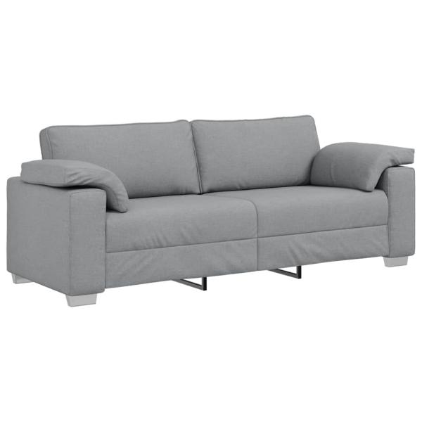 3-teiliges Sofaset mit Kissen in hellem Grau