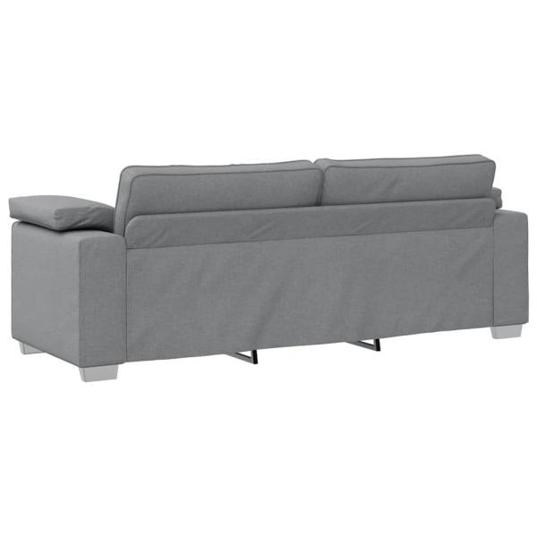 3-teiliges Sofaset mit Kissen in hellem Grau