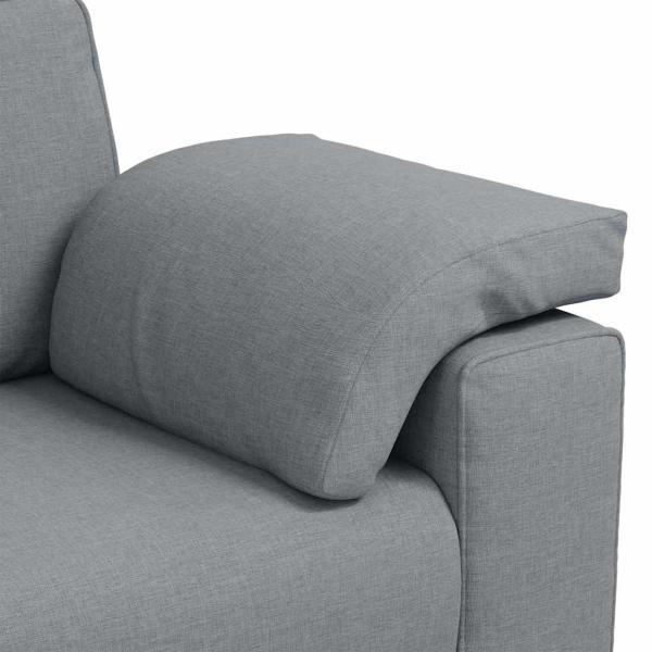 3-teiliges Sofaset mit Kissen in hellem Grau