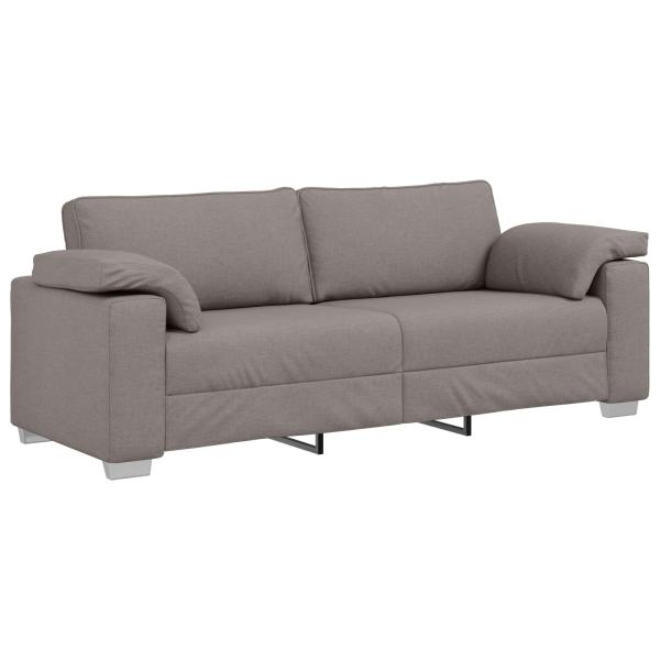 ARDEBO.de - 3-teiliges Sofaset mit Kissen aus taupefarbenem Stoff
