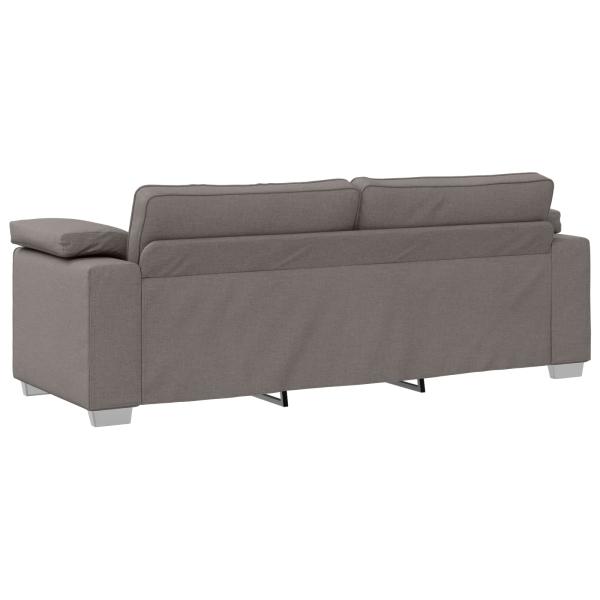 3-teiliges Sofaset mit Kissen aus taupefarbenem Stoff