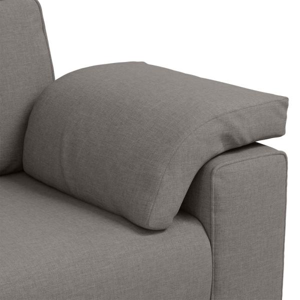 3-teiliges Sofaset mit Kissen aus taupefarbenem Stoff