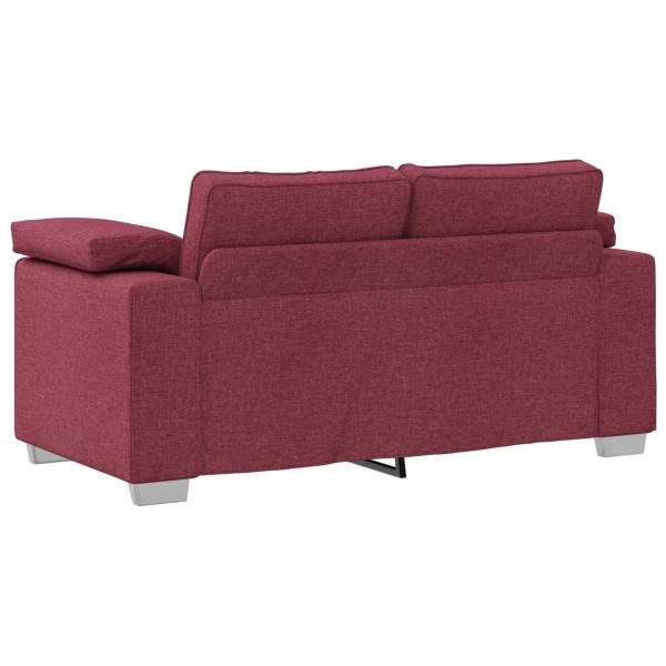 2-teiliges Sofaset mit Kissen Weinrot Stoff
