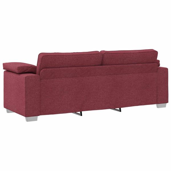 2-teiliges Sofaset mit Kissen Weinrot Stoff