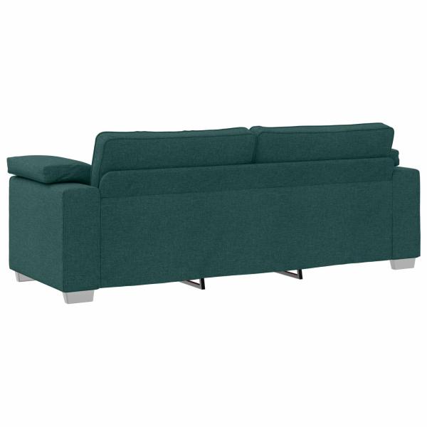 2-teiliges Sofaset mit Kissen Dunkelgrüner Stoff