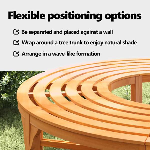 Outdoor Baum Bank 200 cm Massivholz Eukalyptus