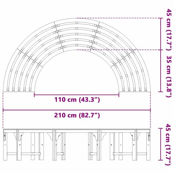 Outdoor Baum Bank 200 cm Massivholz Eukalyptus