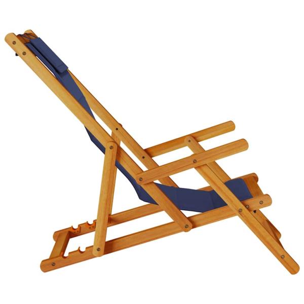 Faltbare Strandstühle 2er Set Blau aus Akazienholz & Textilene