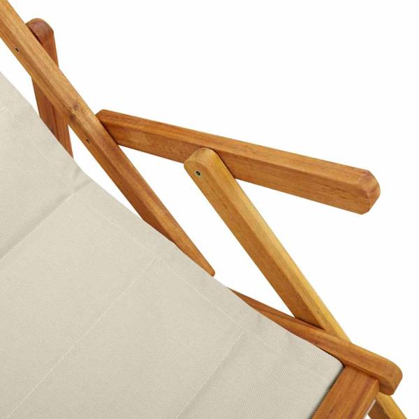 Klappstrandstühle 2er Set Taupe aus massivem Akazienholz & Textilene