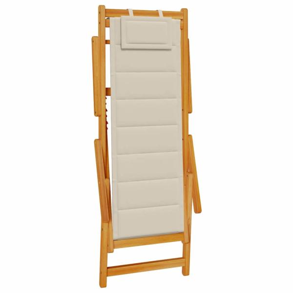 Klappstrandstühle 2er Set Taupe aus massivem Akazienholz & Textilene