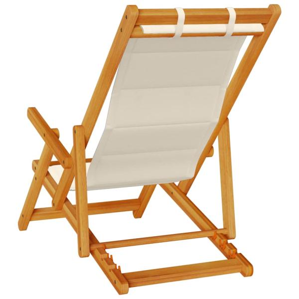 Klappstrandstühle 2er Set Taupe aus massivem Akazienholz & Textilene
