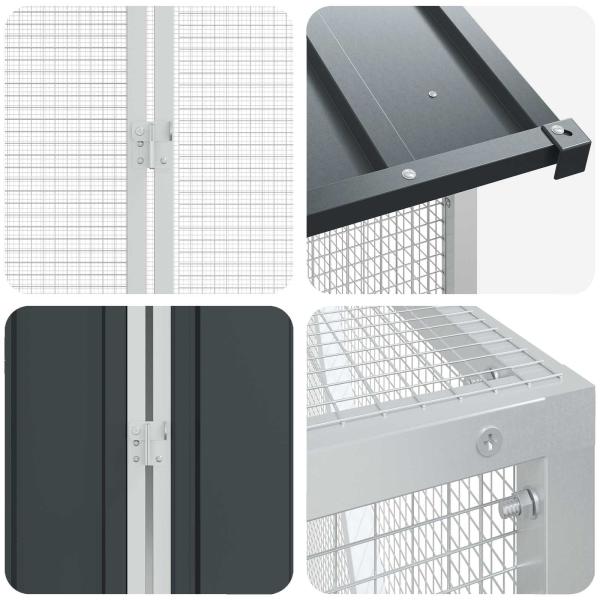 Vogelvoliere mit Erweiterung Anthrazit 112x421x141 cm Stahl