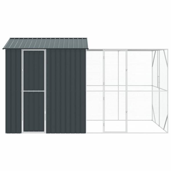 ARDEBO.de - Vogelvoliere mit Erweiterung Anthrazit 210x421x247 cm Stahl