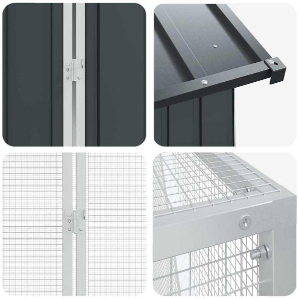 Vogelvoliere mit Erweiterung Anthrazit 210x421x247 cm Stahl
