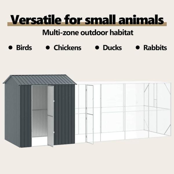 Vogelkäfig Anthrazit 621 x 208 x 247 cm Verzinkter Stahl