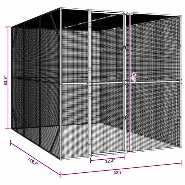 Vogelkäfig Anthrazit 210 x 304 x 213 cm Verzinkter Stahl