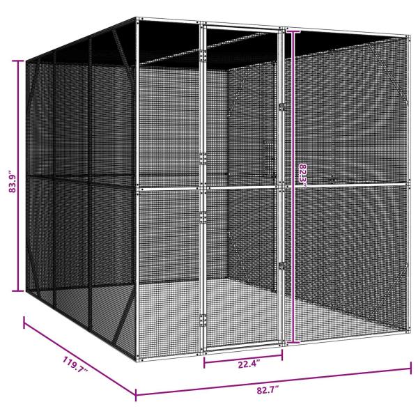 Vogelkäfig Anthrazit 210 x 304 x 213 cm Verzinkter Stahl